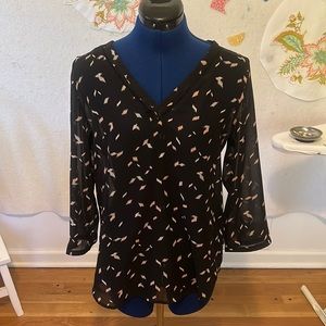 Flowy Sheer Black Confetti Blouse